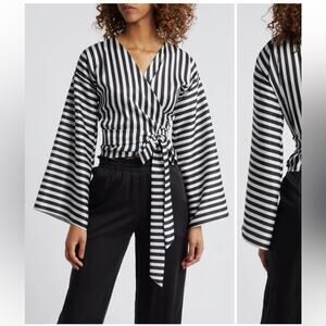DIARRABLU Fatu Stripe Wrap Blouse